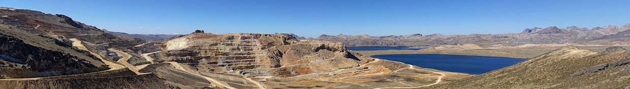 Mine site with a water pond